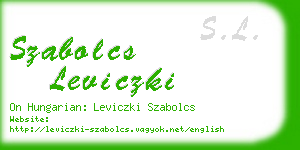 szabolcs leviczki business card